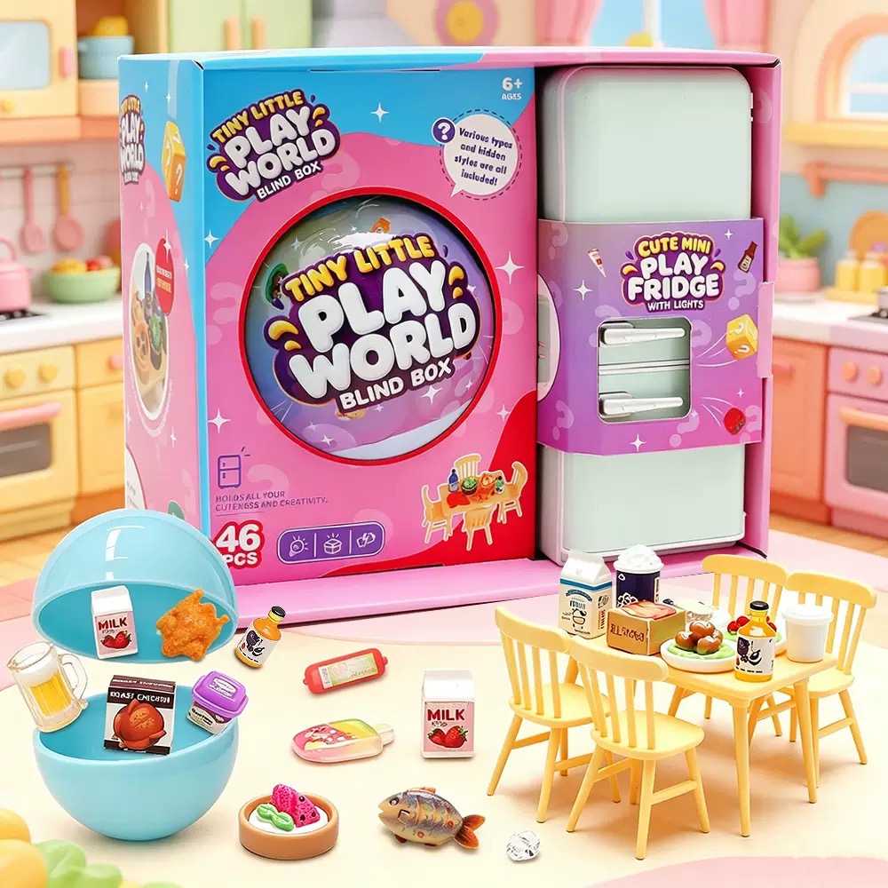 Food Storage On Table - 4-Color Mini Fridge Blind Box Toy