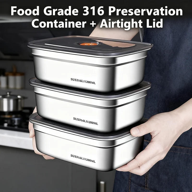 Food Storage For Camping - Large Capacity Stainless Steel Leak Proof