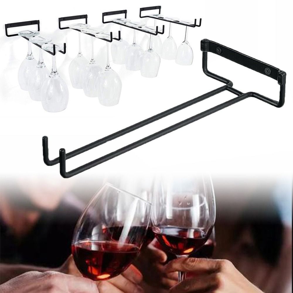 Food Storage Shelving - Wall Mounted Stemware Holder Kitchen Wine