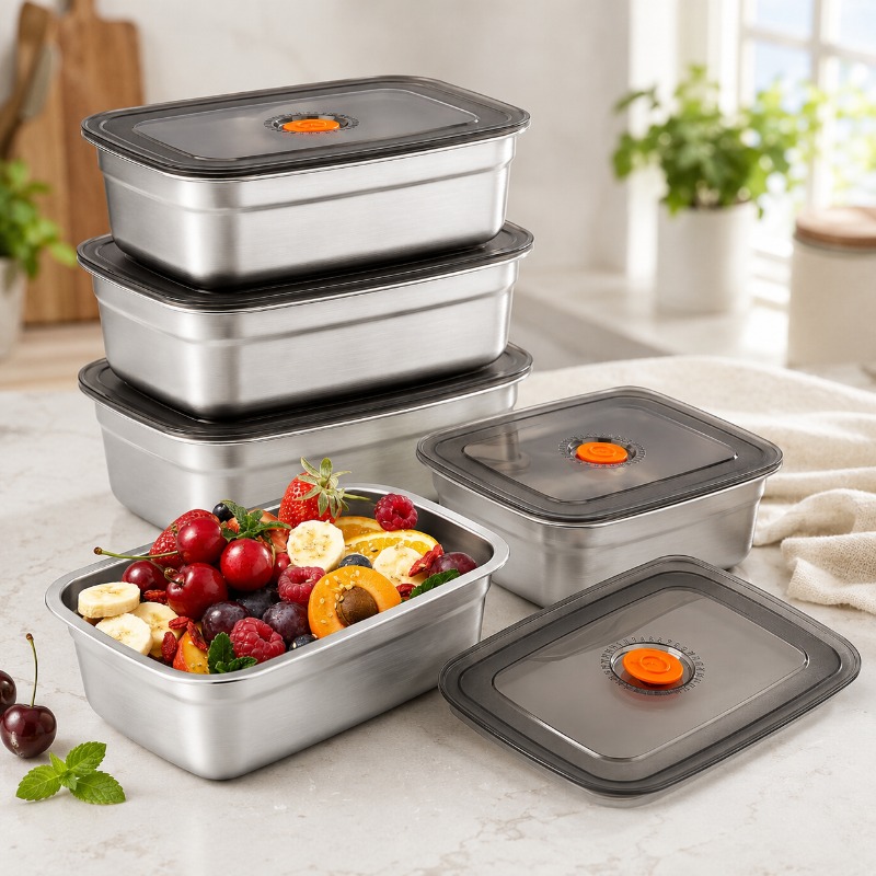 Food Storage For Camping - Stainless Steel Large Capacity Bento Box