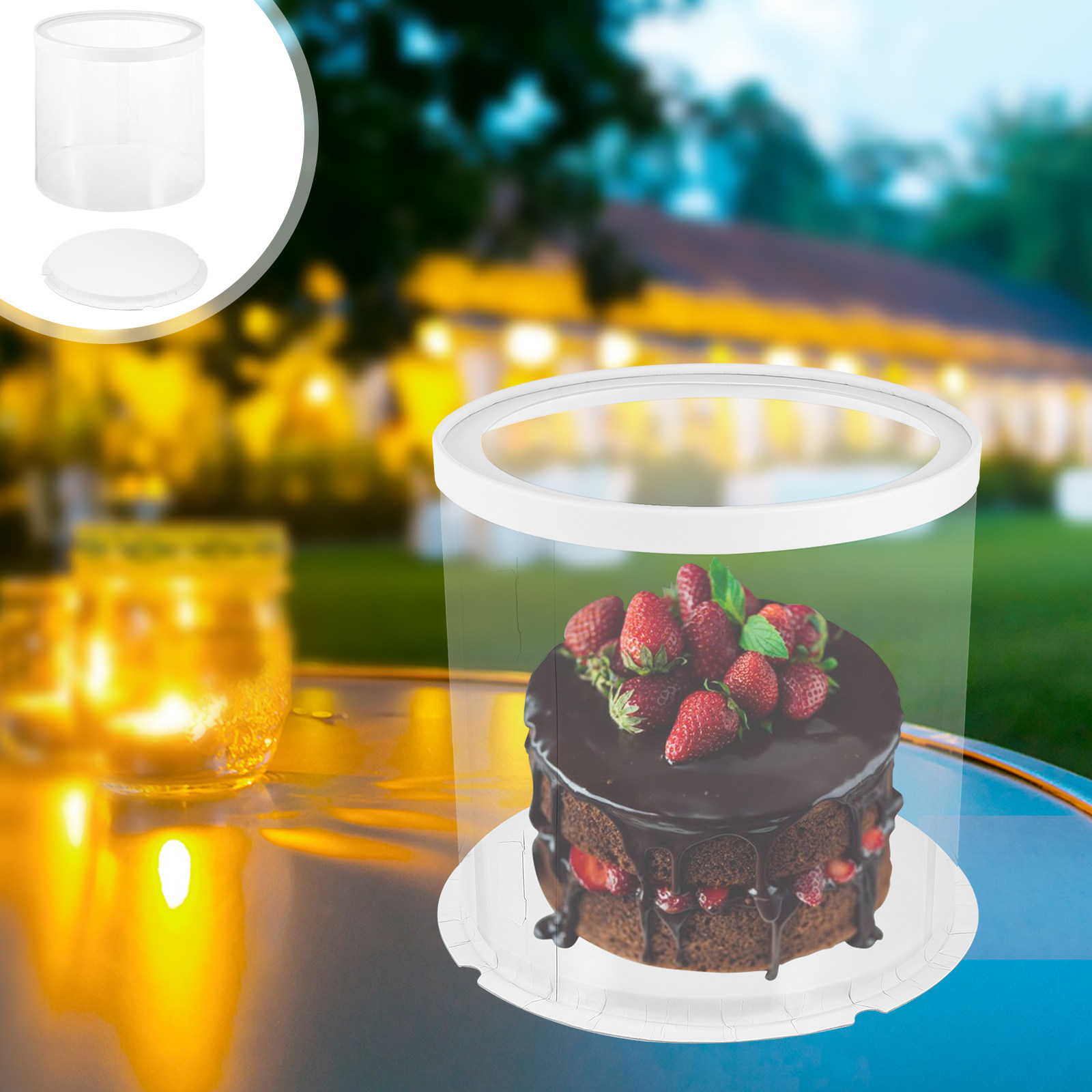 Food Storage Containers Plastic Box - 1Pcs Cake Box Round Transparent Lightweight