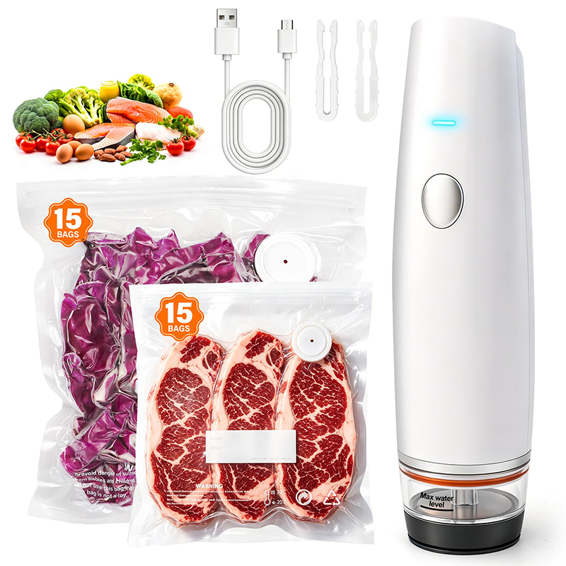 Food Storage Vacuum Pump - Rechargeable Handheld Vacuum Sealer Portable Cordless