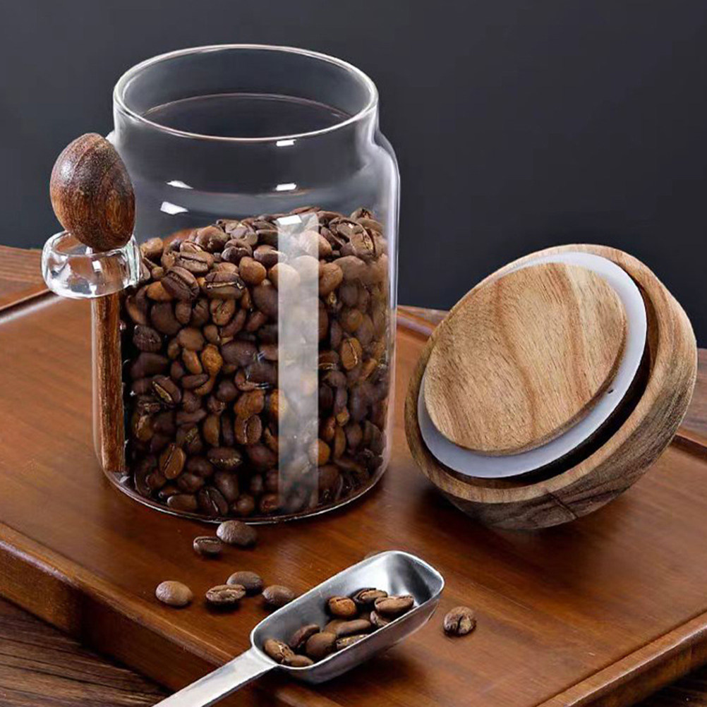 Food Storage Canister - Transparent Glass Food Storage Canister with
