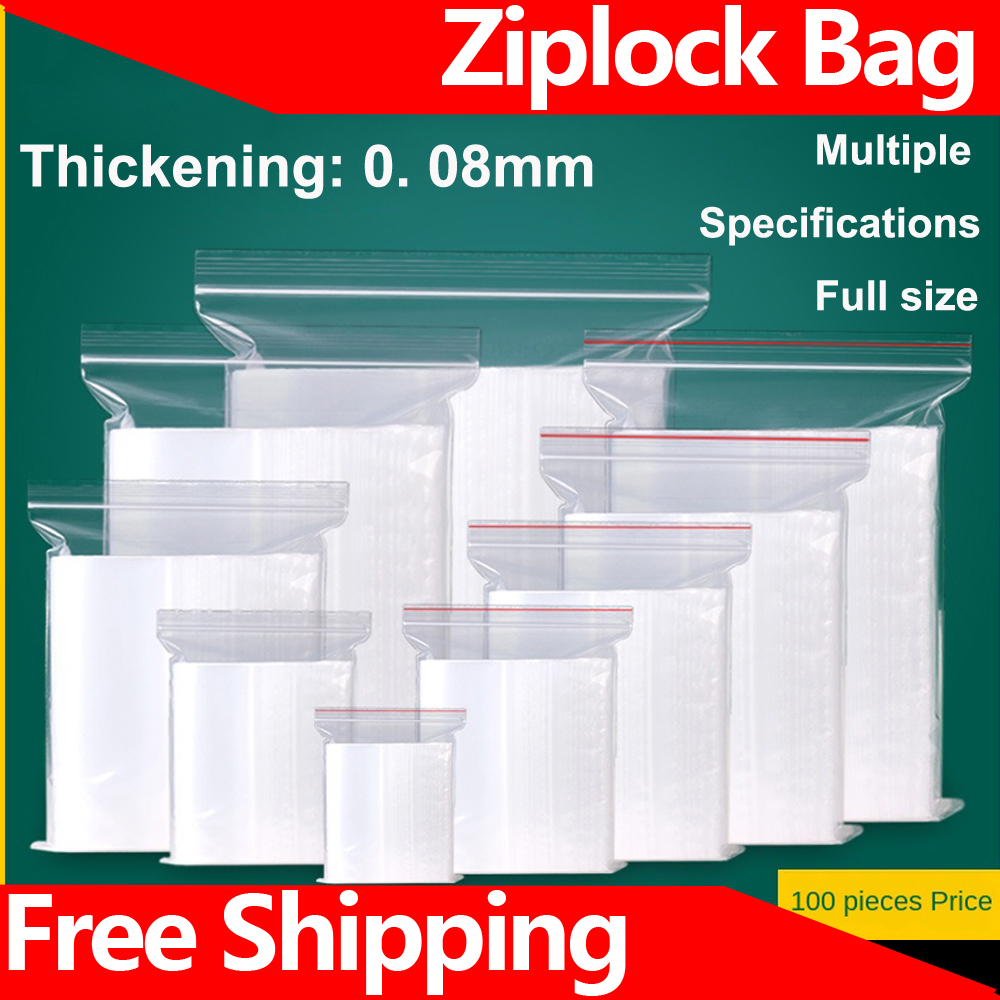 Food Storage Ziploc Bags - Ziplock Bag Transparent Thick Plastic Sealing