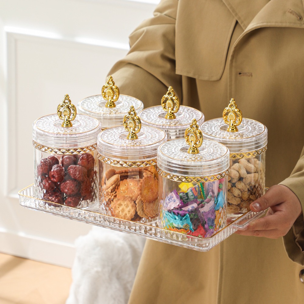 Food Storage Lidl - Acrylic Storage Jars Set with Tray
