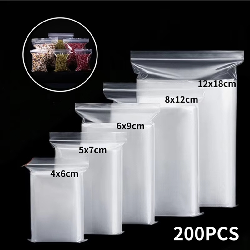 Food Storage Vacuum Bags - 100pcs Transparent Zip Bags Food Jewelry