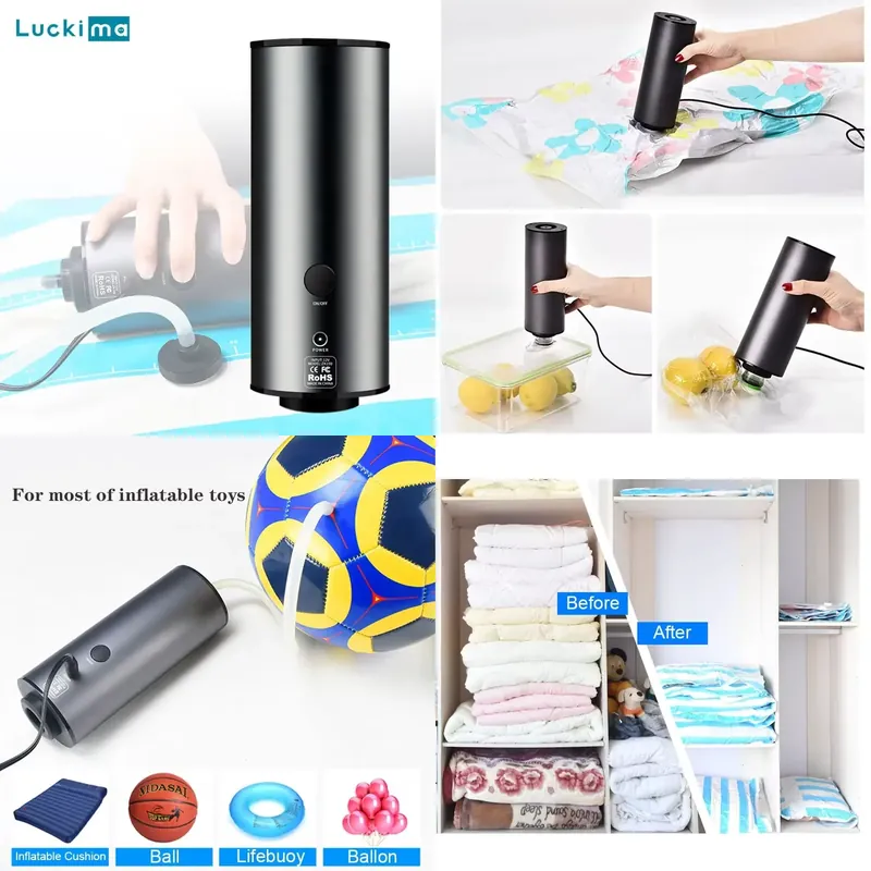 Food Storage Vacuum Pump - 2 In 1 Portable Air Vacuum