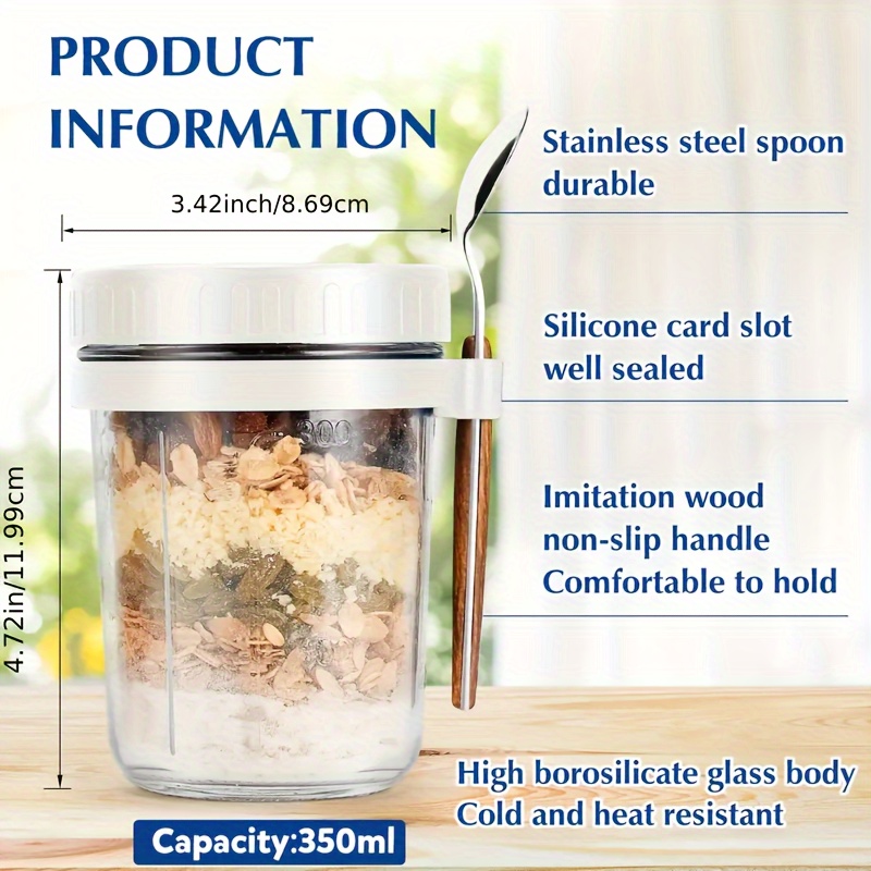 1pc/2pcs Glass Oatmeal Cup, Ov - Food Storage Canister recension och pris