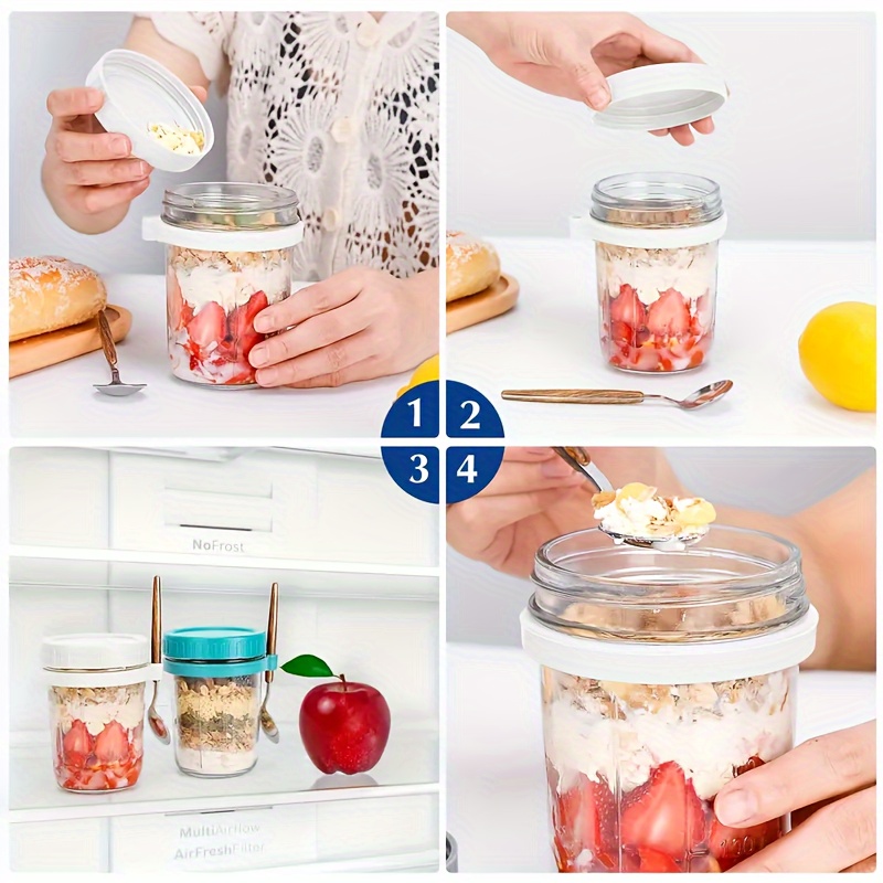 1pc/2pcs Glass Oatmeal Cup, Ov - Food Storage Canister recension och pris
