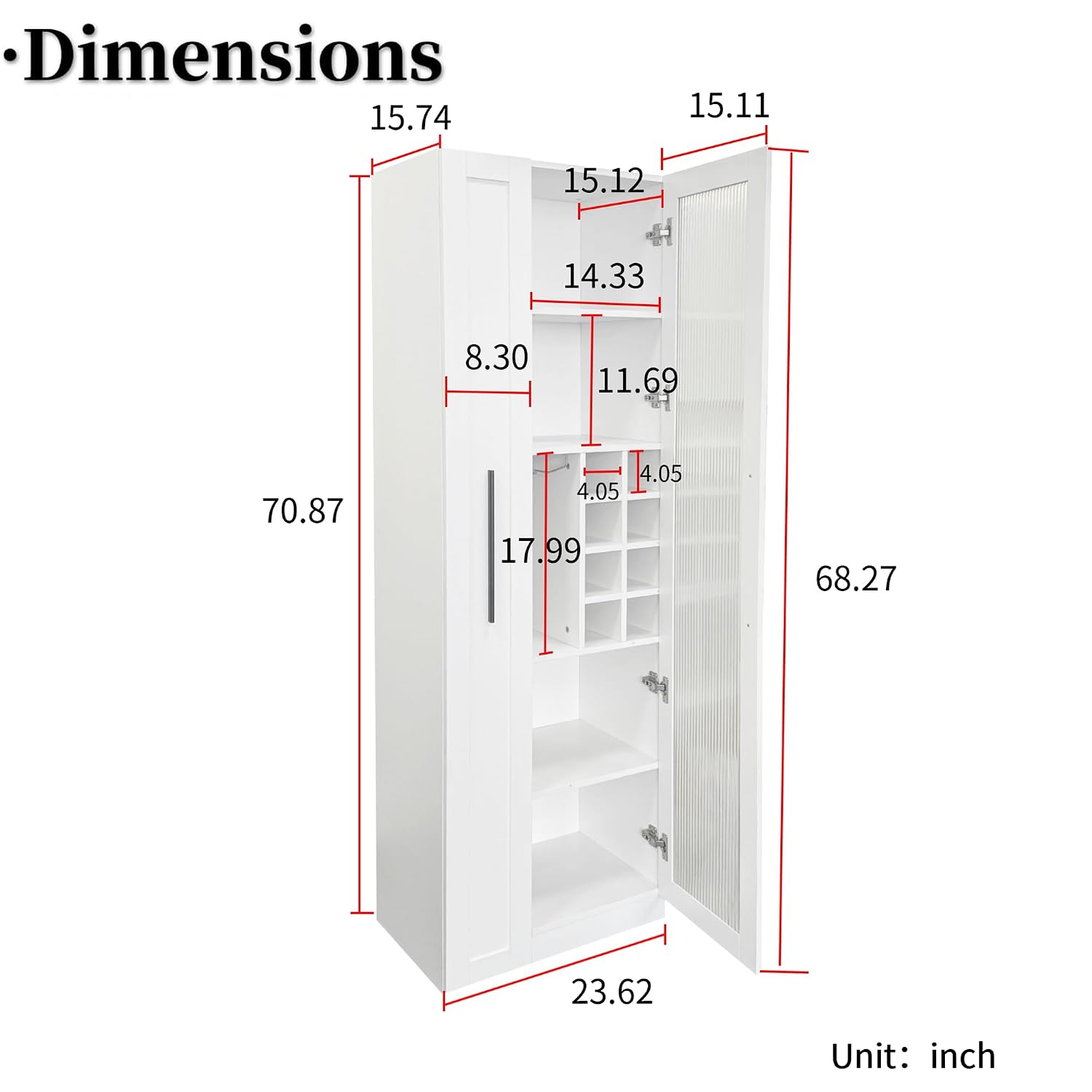 71 Inch White Kitchen Pantry C - Food Storage Without Pantry recension och pris