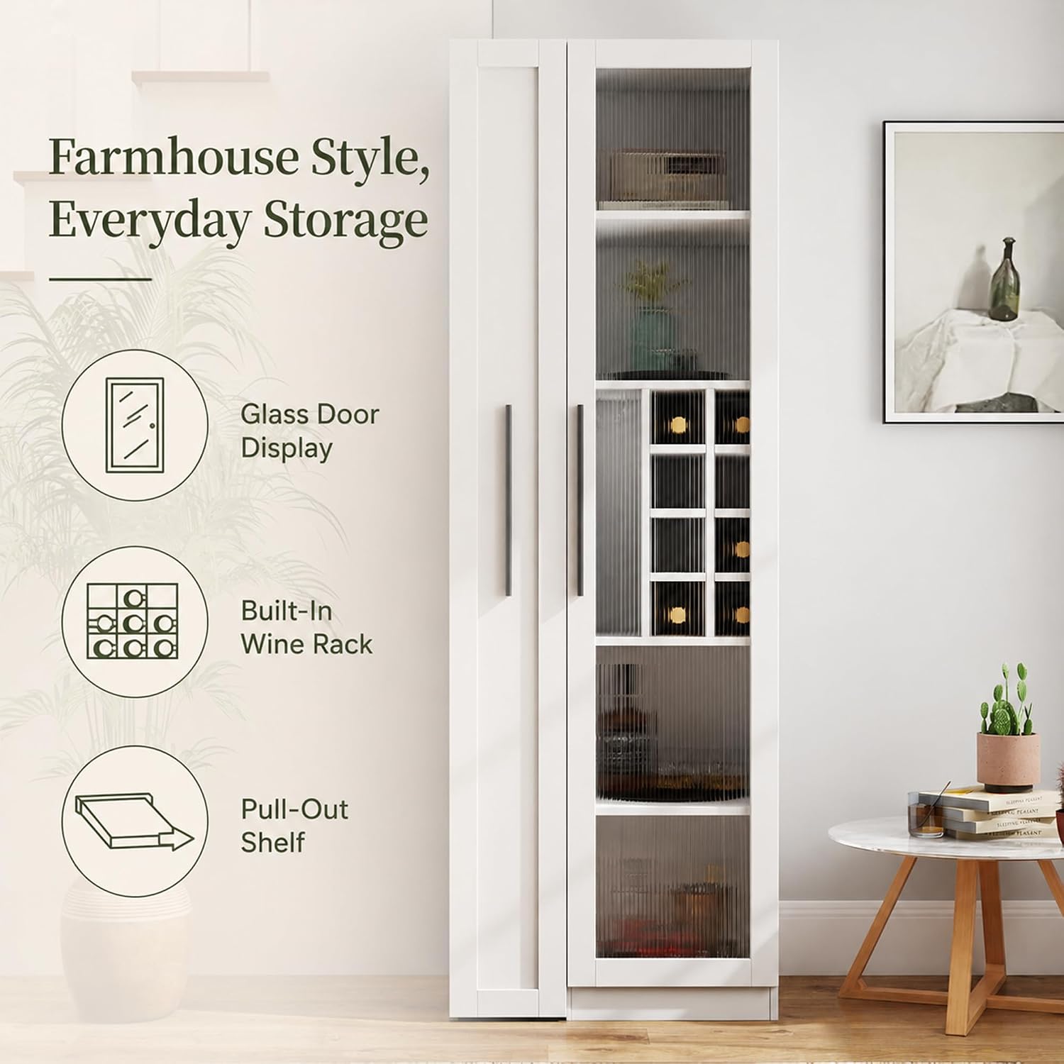 71 Inch White Kitchen Pantry C - Food Storage Without Pantry recension och pris