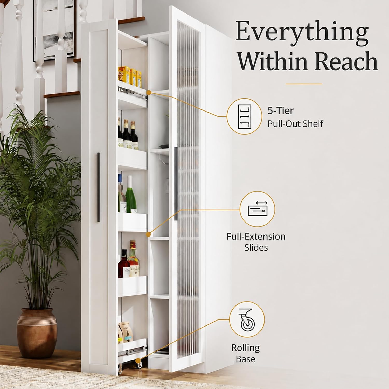 71 Inch White Kitchen Pantry C - Food Storage Without Pantry recension och pris