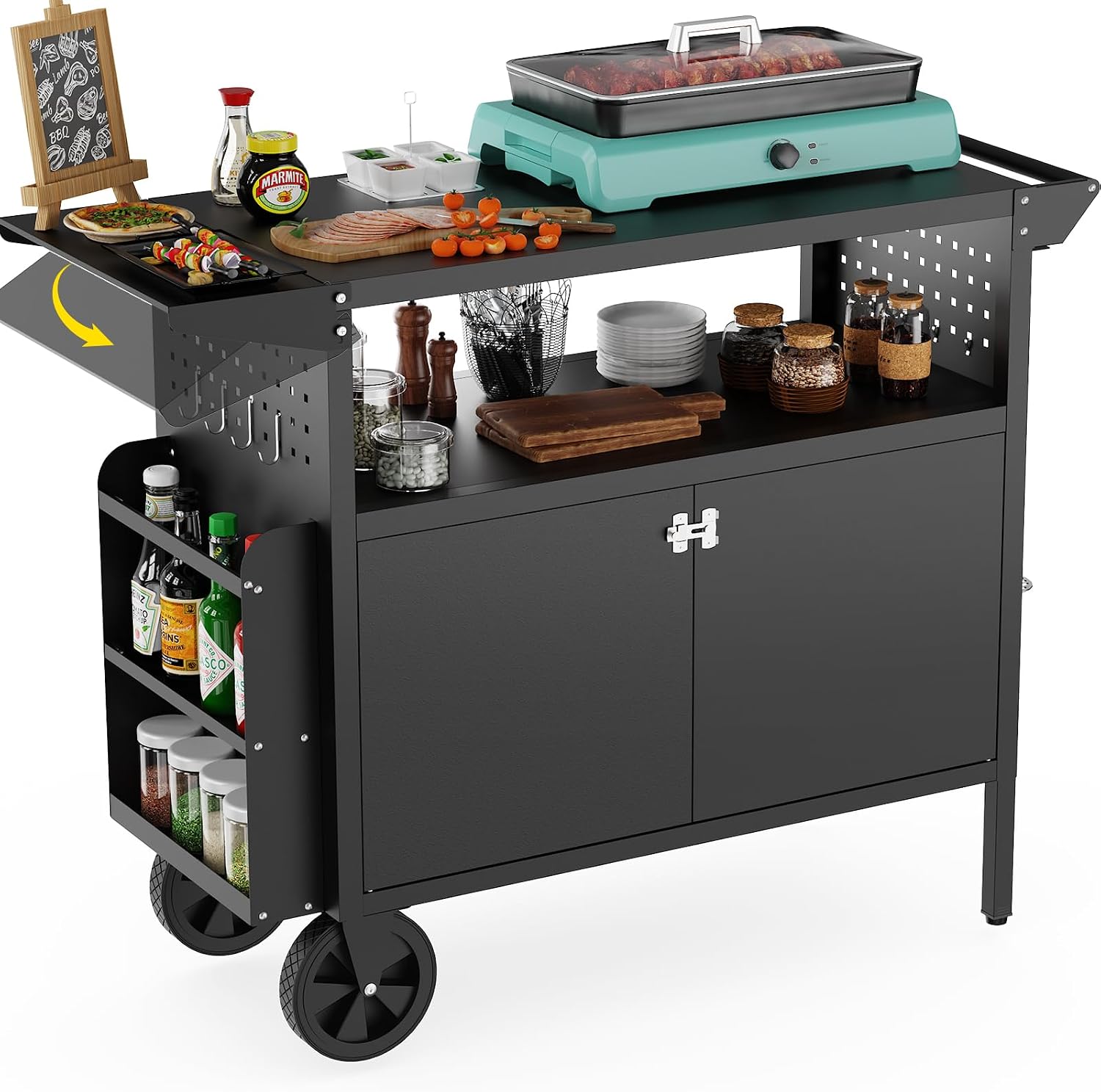 Outdoor Grill Cart Table With  - Food Storage For Camping recension och pris