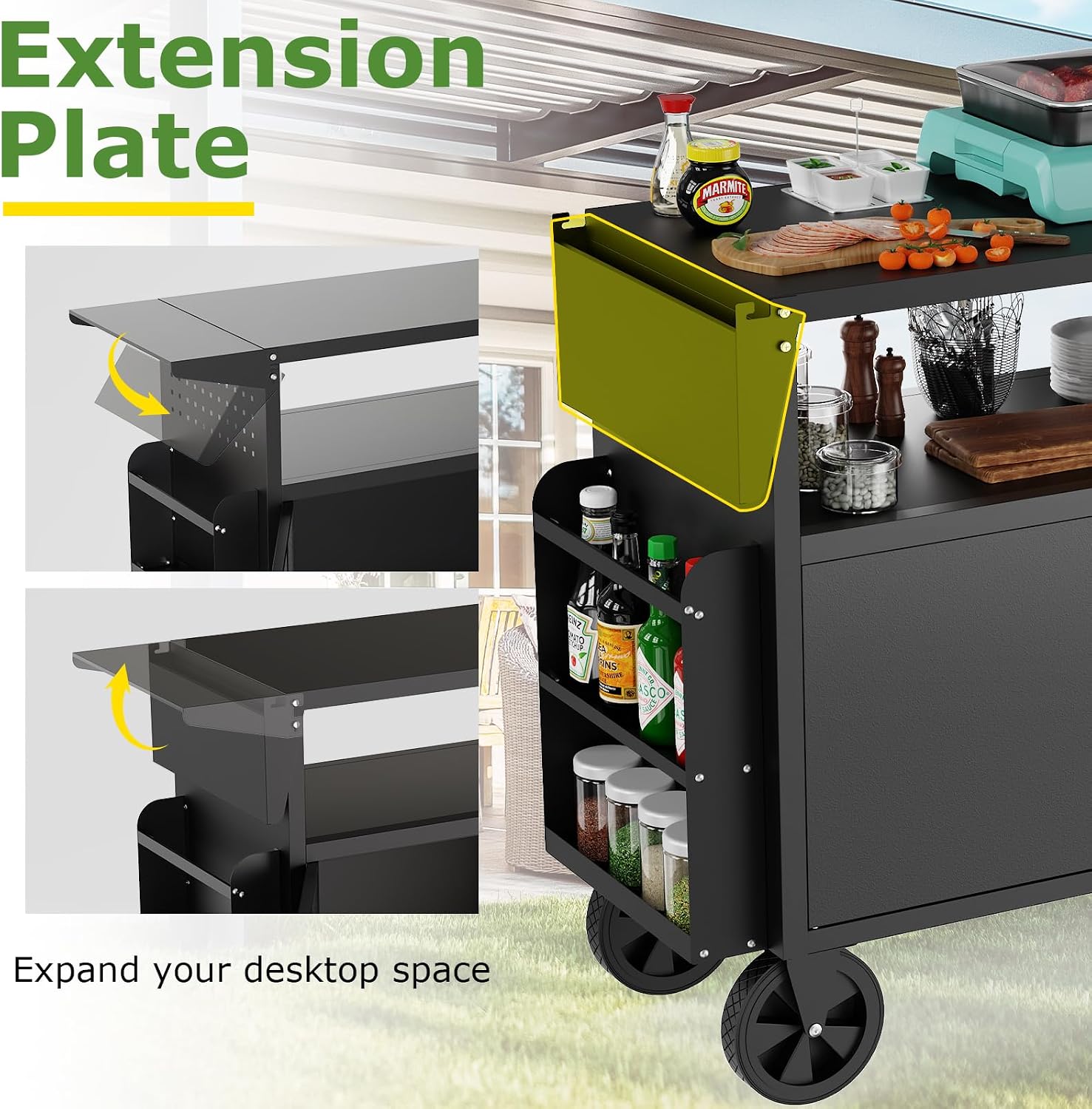 Outdoor Grill Cart Table With  - Food Storage For Camping recension och pris
