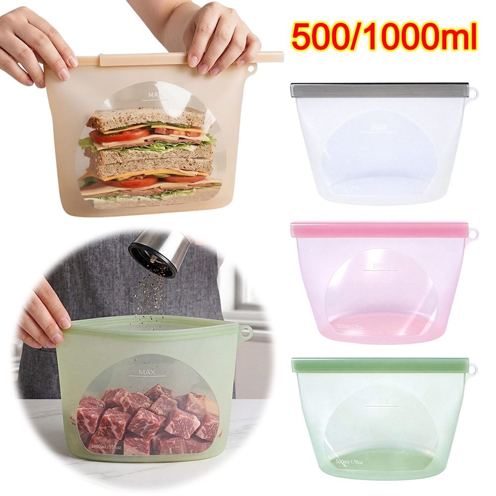 Silicone Food Preservation Bag - Food Storage Ziploc Bags recension och pris