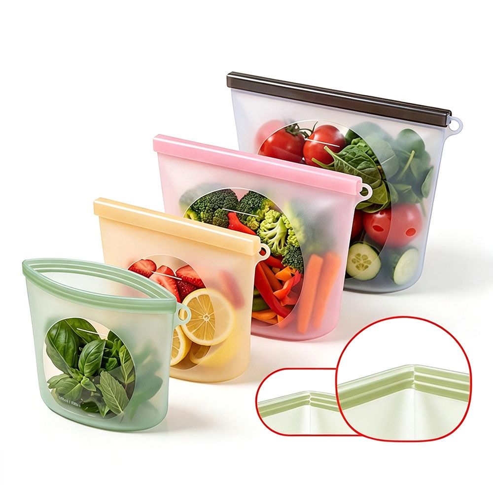 Silicone Food Preservation Bag - Food Storage Ziploc Bags recension och pris