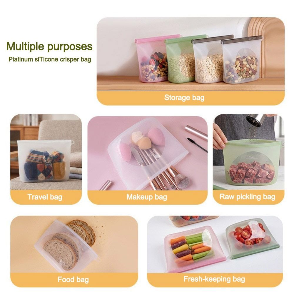Silicone Food Preservation Bag - Food Storage Ziploc Bags recension och pris