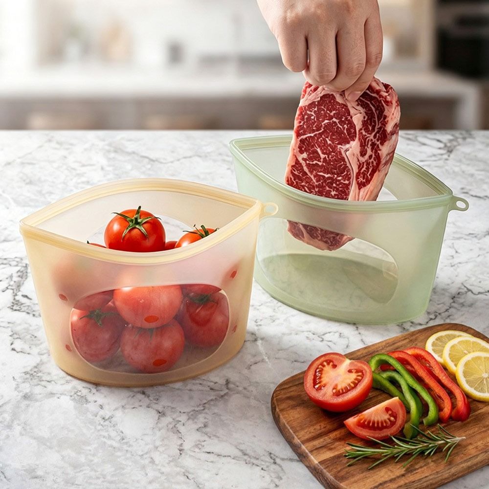 Silicone Food Preservation Bag - Food Storage Ziploc Bags recension och pris