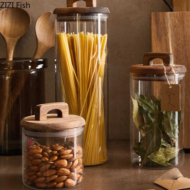 Wooden Lid Glass Storage Jar C - Food Storage Lidl recension och pris