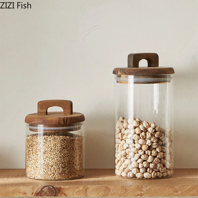 Wooden Lid Glass Storage Jar C - Food Storage Lidl recension och pris