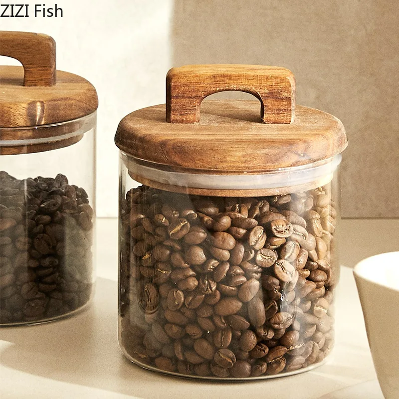 Wooden Lid Glass Storage Jar C - Food Storage Lidl recension och pris