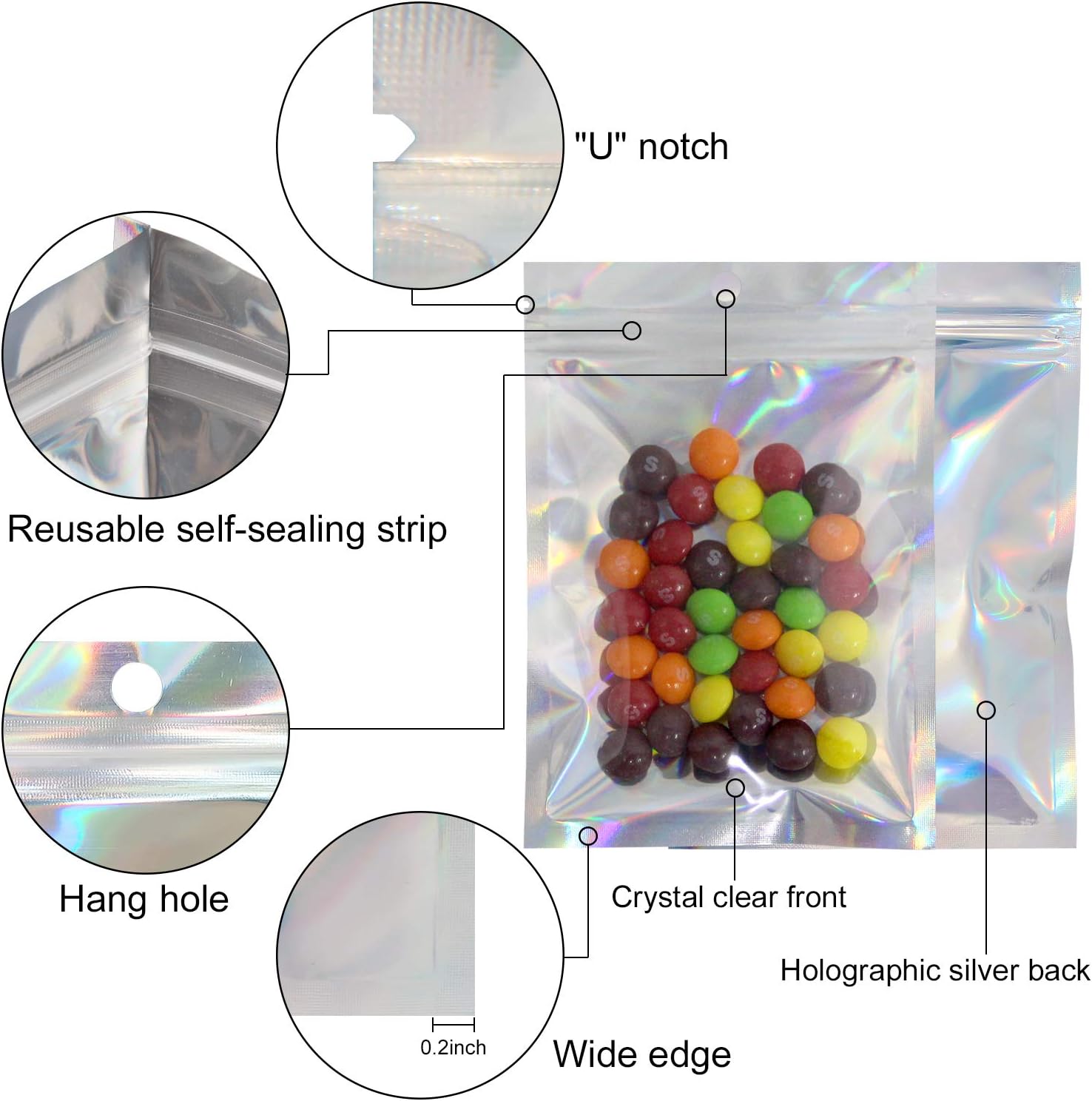 50/10PCS Laser Sealing Bags Pl - Food Storage Ziploc Bags recension och pris