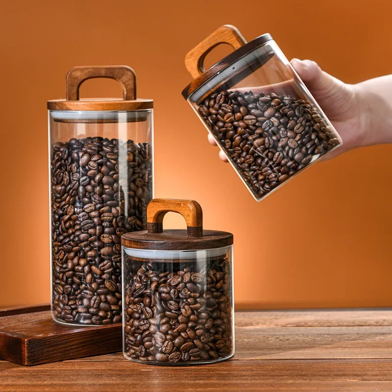 800-2100ml Wood Lid Glass Jar  - Food Storage Lidl recension och pris