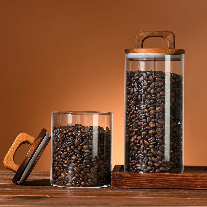 800-2100ml Wood Lid Glass Jar  - Food Storage Lidl recension och pris