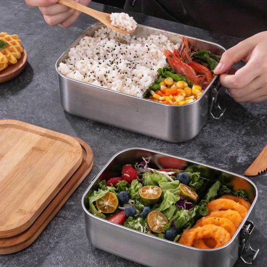 New 304 Stainless Steel Bamboo - Food Storage On Table recension och pris