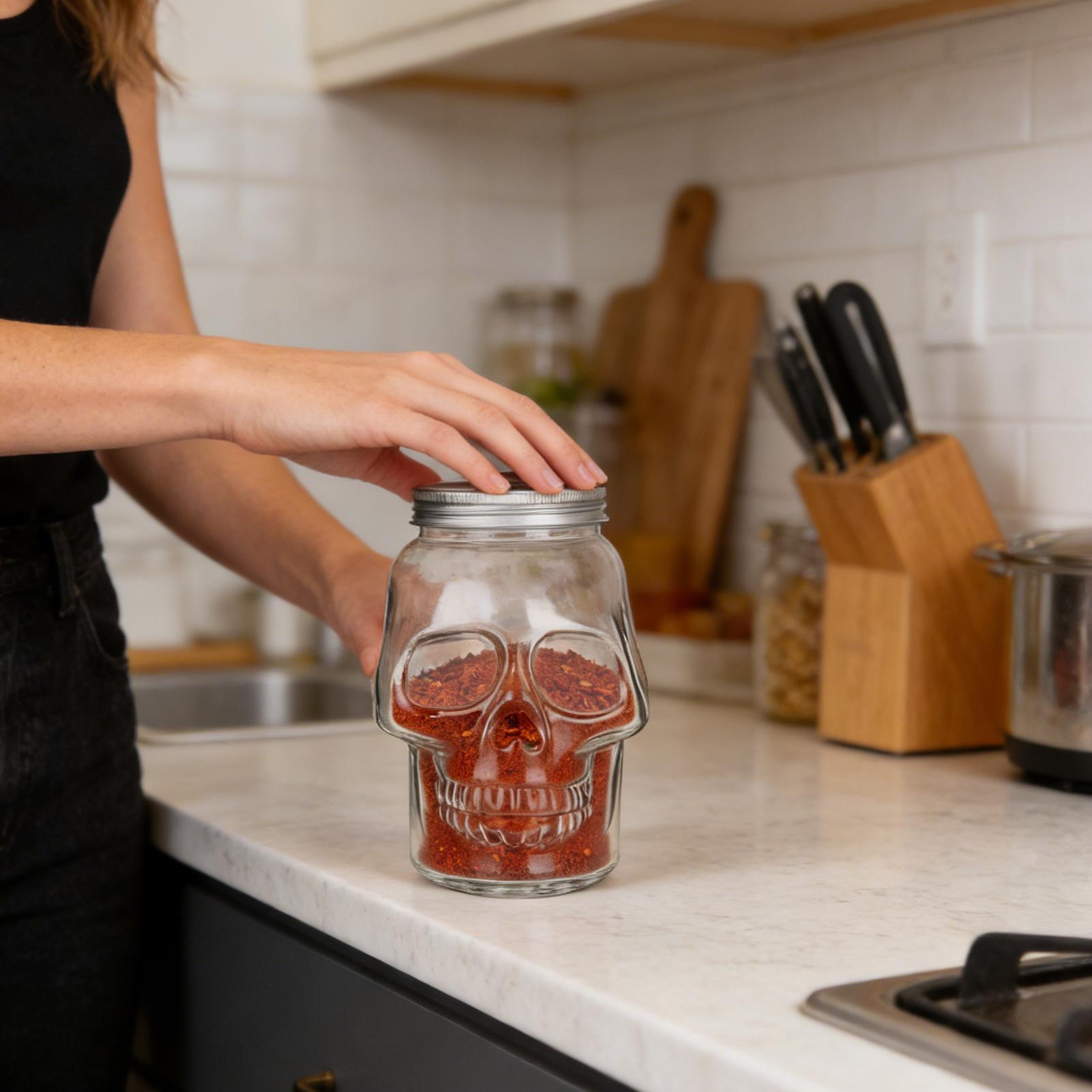 Skull Jars 500ml/800ml Reusabl - Food Storage Lidl recension och pris