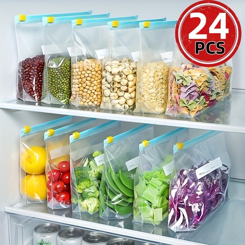 24Pcs Reusable Ziplock Food St - Food Storage Ziploc Bags recension och pris