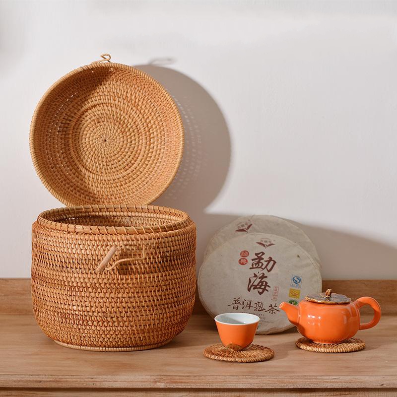 Handwoven Rattan Tea Storage B - Food Storage Organization recension och pris