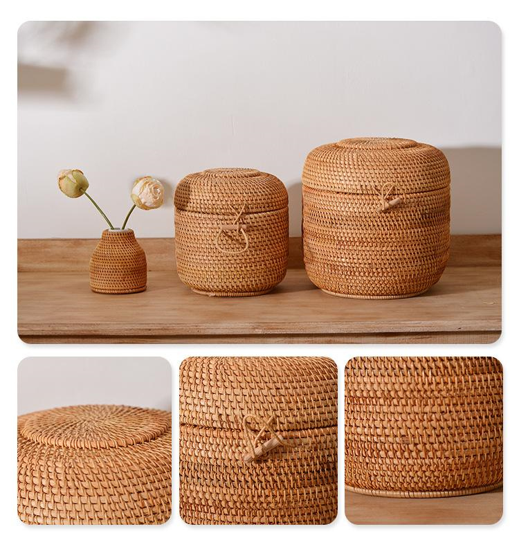Handwoven Rattan Tea Storage B - Food Storage Organization recension och pris