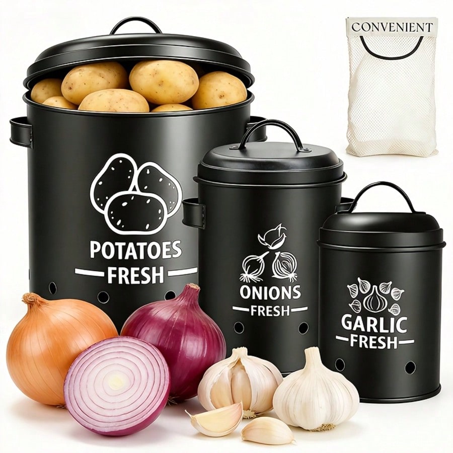 Potato Onion Garlic Storage Bi - Food Storage Canister recension och pris