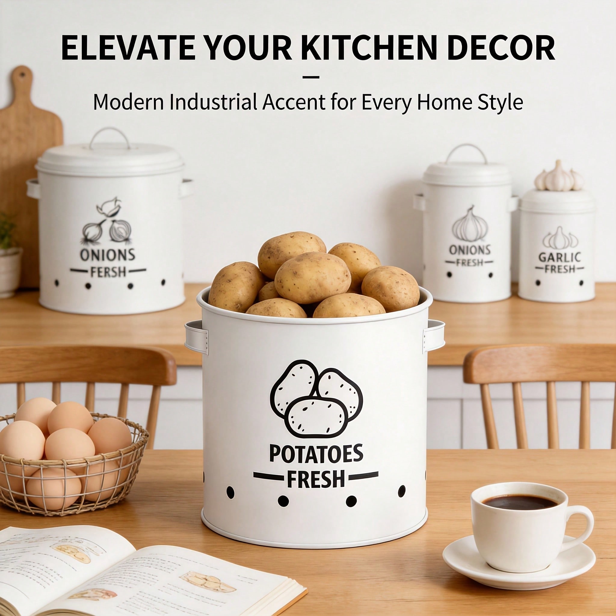 Potato Onion Garlic Storage Bi - Food Storage Canister recension och pris