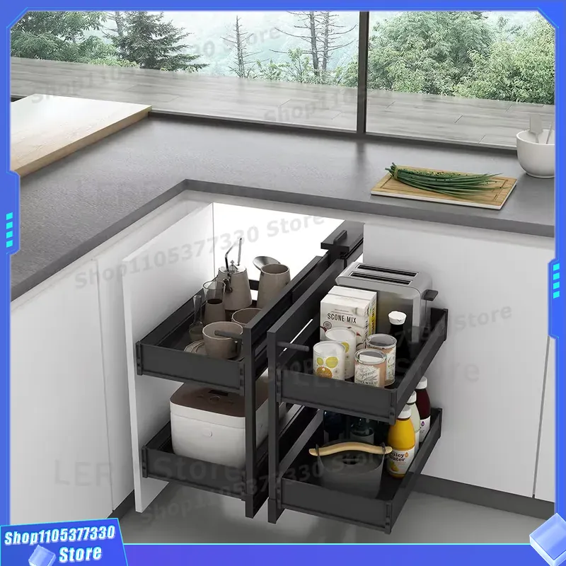 Double Pull Out Kitchen Cabine - Food Storage Without Pantry recension och pris