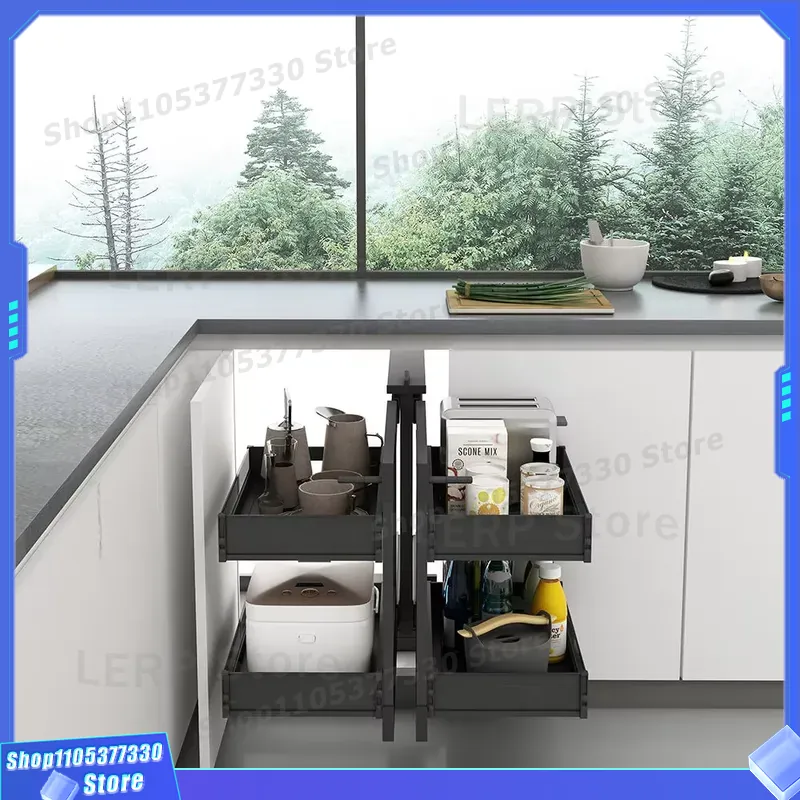 Double Pull Out Kitchen Cabine - Food Storage Without Pantry recension och pris