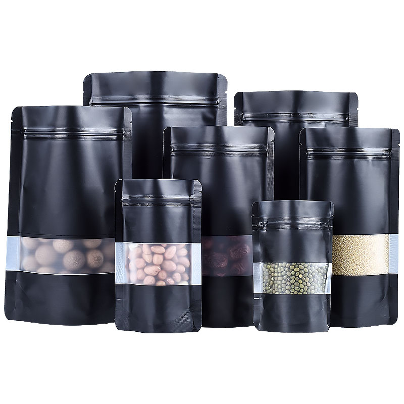 100PCS Stand-up Matte Black Al - Food Storage Ziploc Bags recension och pris
