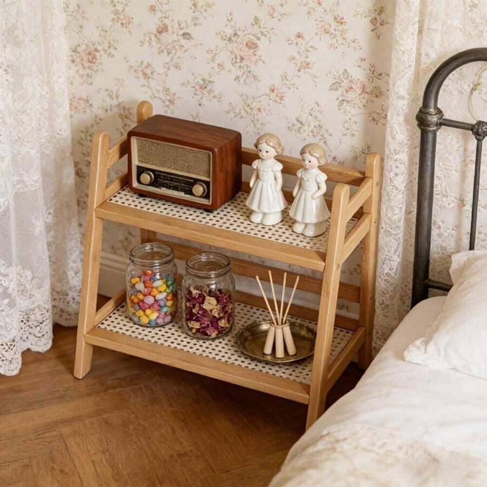 2-Tier Bamboo Countertop Stora - Food Storage Shelving recension och pris