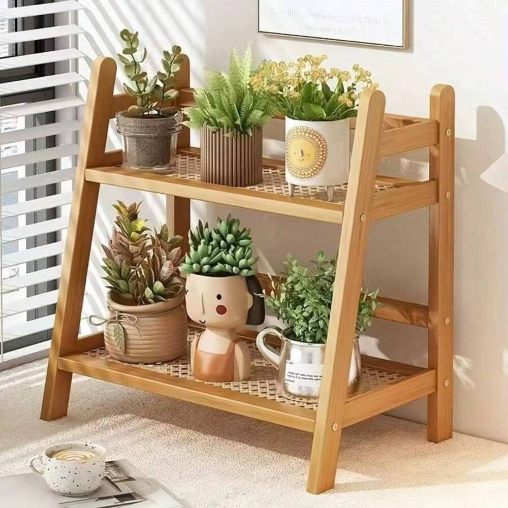 2-Tier Bamboo Countertop Stora - Food Storage Shelving recension och pris
