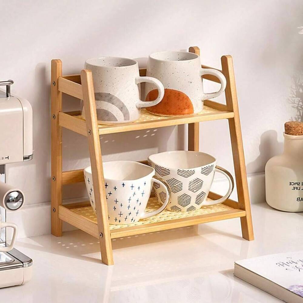 2-Tier Bamboo Countertop Stora - Food Storage Shelving recension och pris