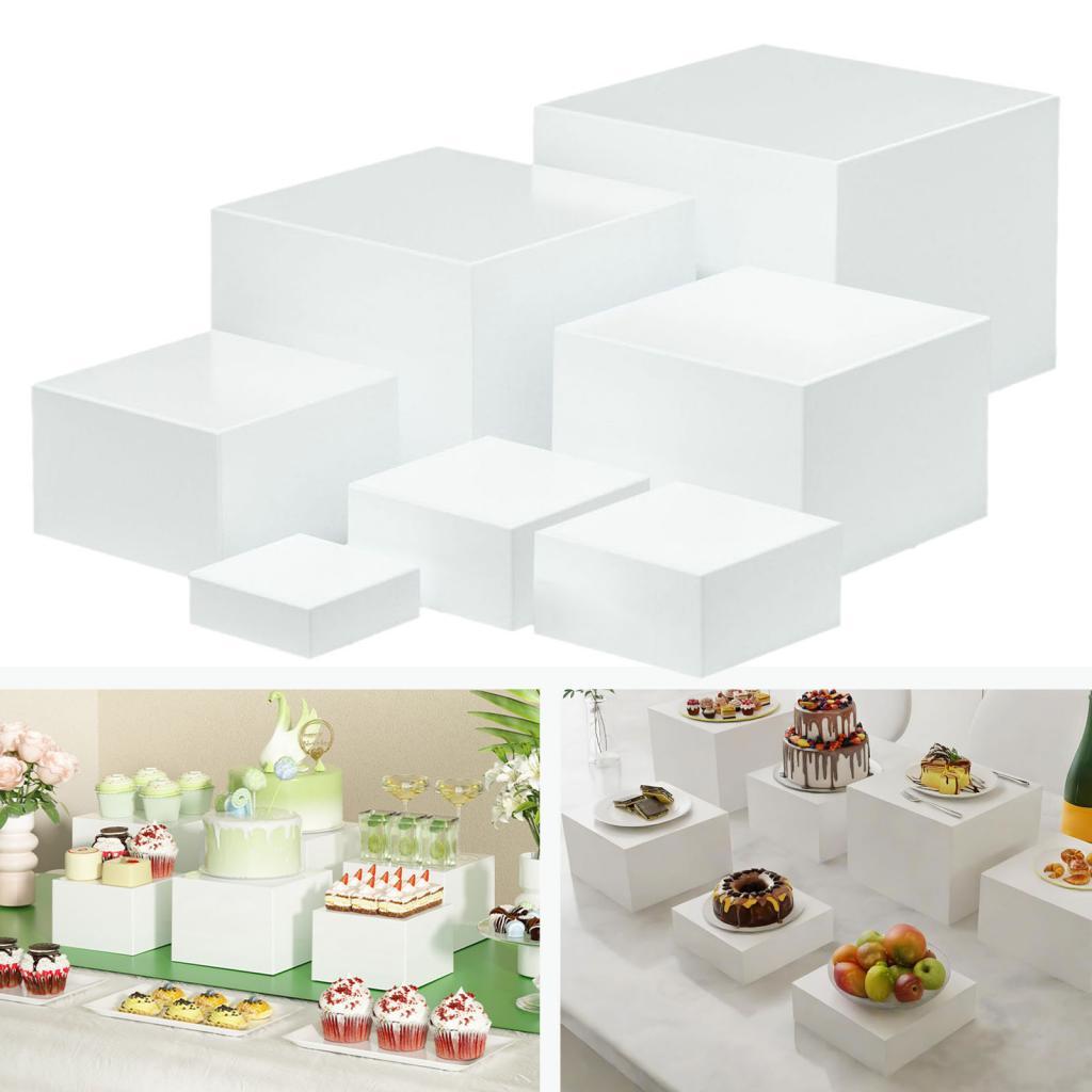 7 Pieces Acrylic Cube Display  - Food Storage On Table recension och pris