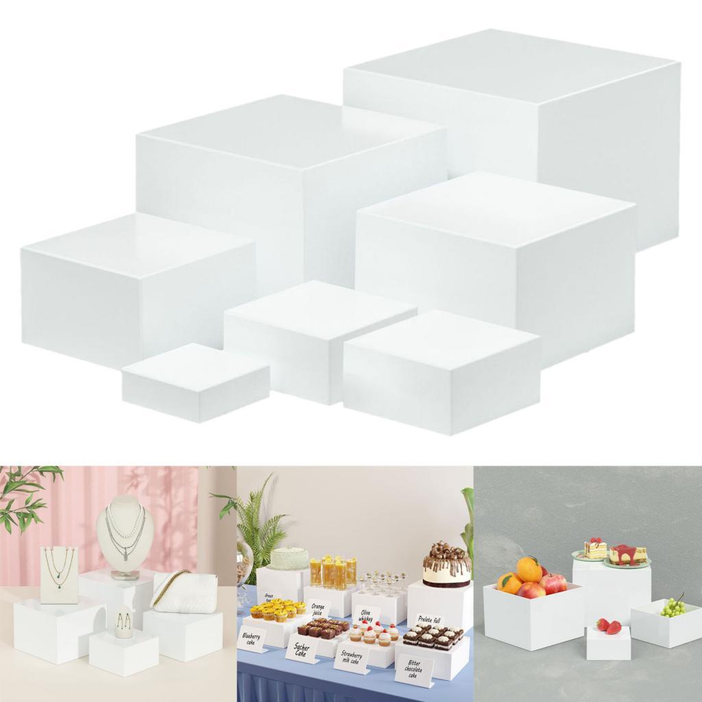 7 Pieces Acrylic Cube Display  - Food Storage On Table recension och pris