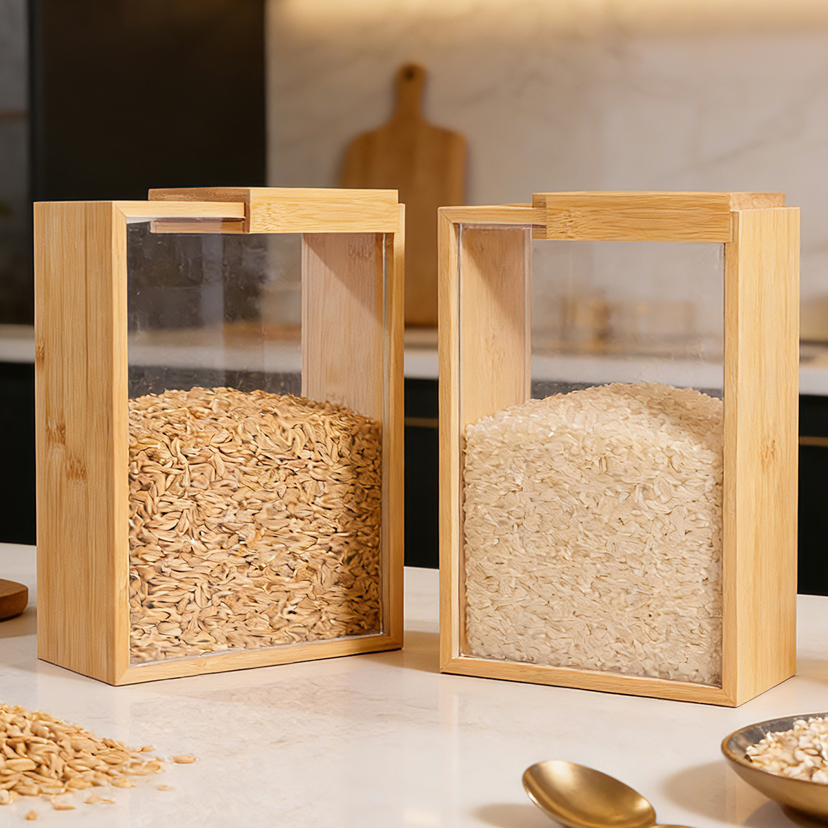 E9 1Pcs Bamboo Cereal Rice Sto - Food Storage Lidl recension och pris