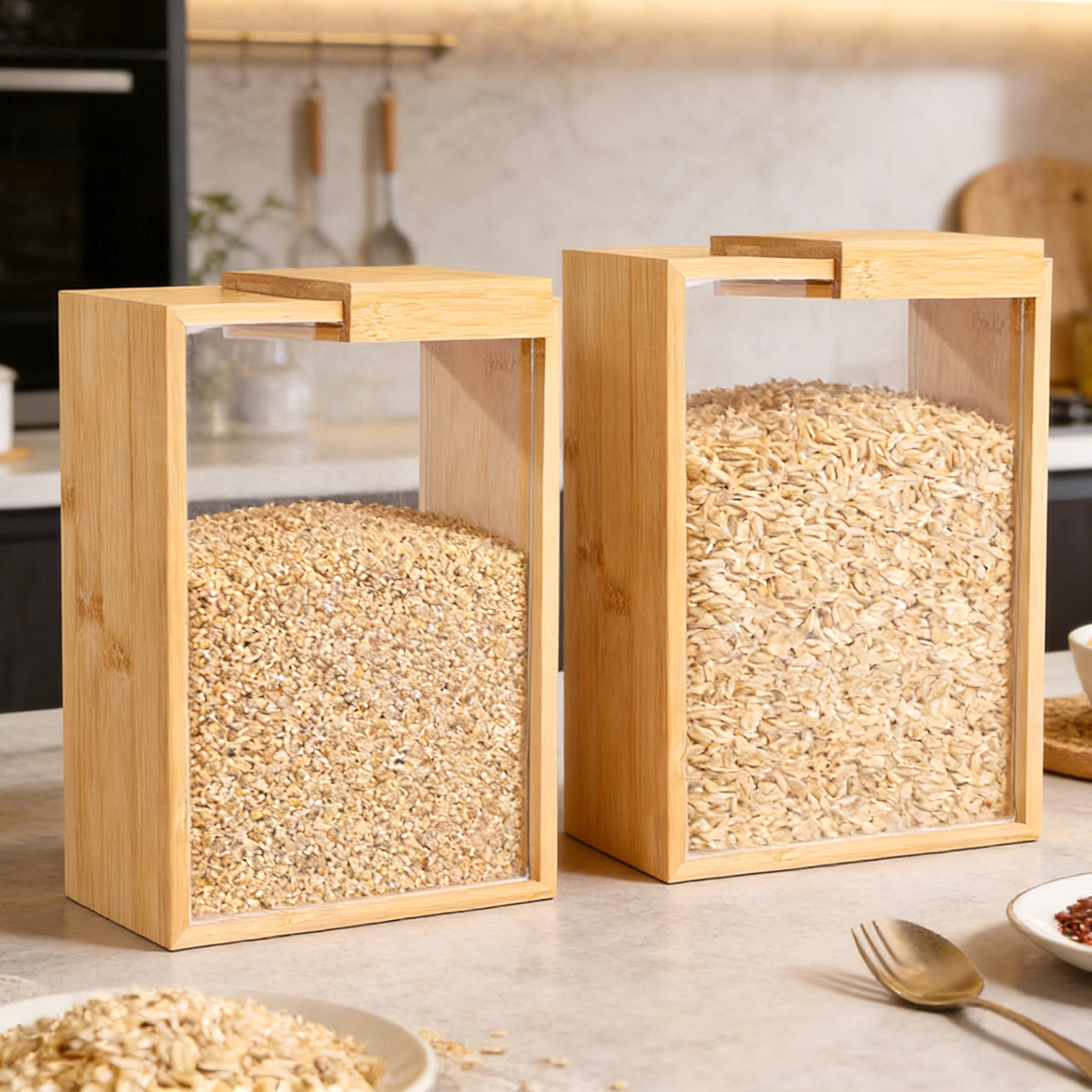 E9 1Pcs Bamboo Cereal Rice Sto - Food Storage Lidl recension och pris