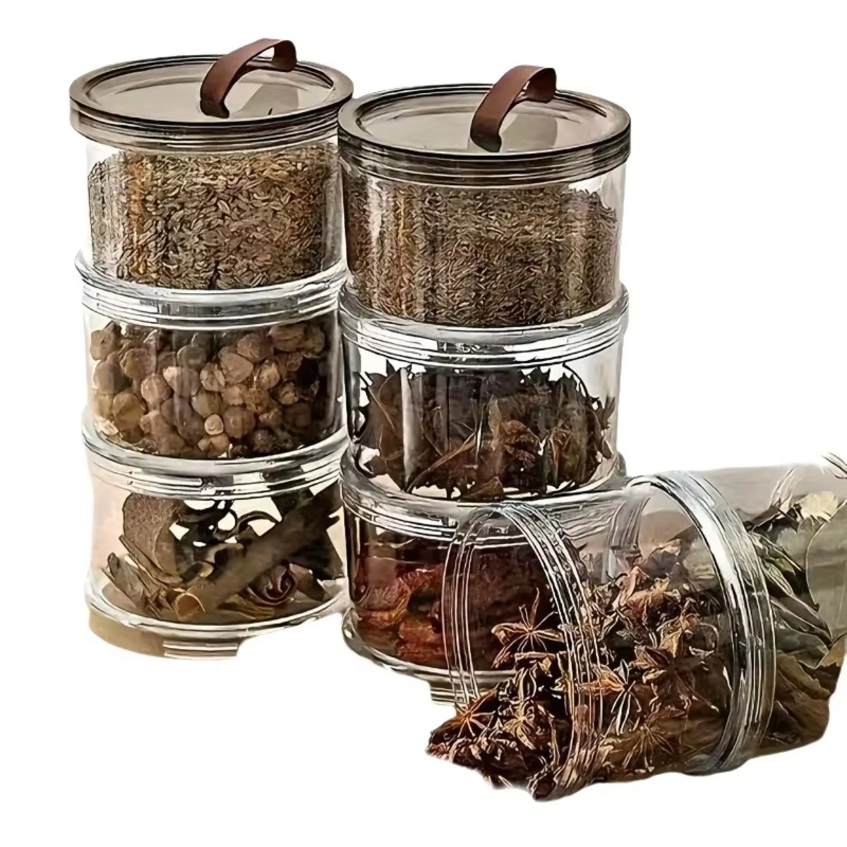 3-Layer Round Handheld Spice B - Food Storage Containers Plastic Box recension och pris