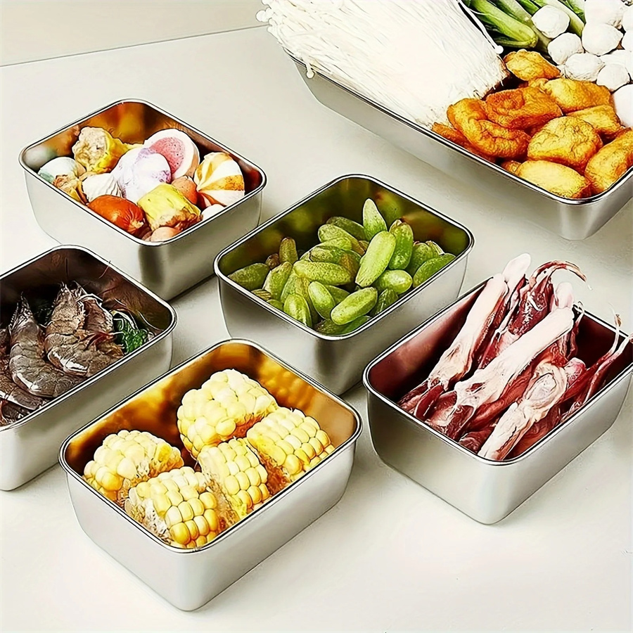 1/3/5pcs Stainless Steel Food  - Food Storage On Table recension och pris